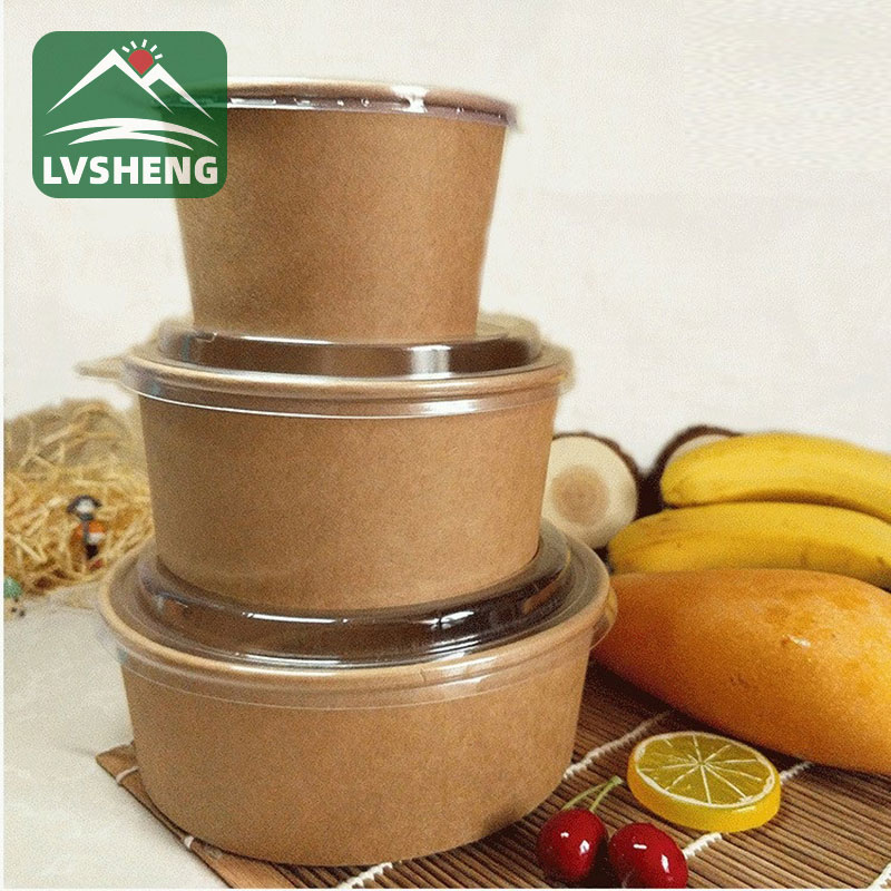 Крафт -бумажные чаши с крышкой